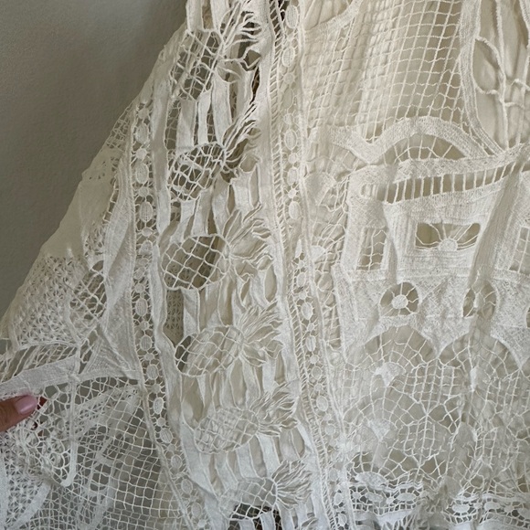Farm Rio Off White Guipure Lace Maxi Skirt Size Large - Picture 7 of 8
